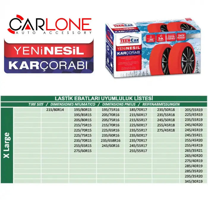 Kar Çorabı XLarge Beden- C.Active Series - Zincire Gerek Yok.! - Aynı Gün Kargo