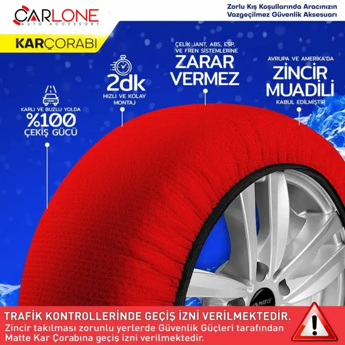 Kar Çorabı XLarge Beden- C.Active Series - Zincire Gerek Yok.! - Aynı Gün Kargo