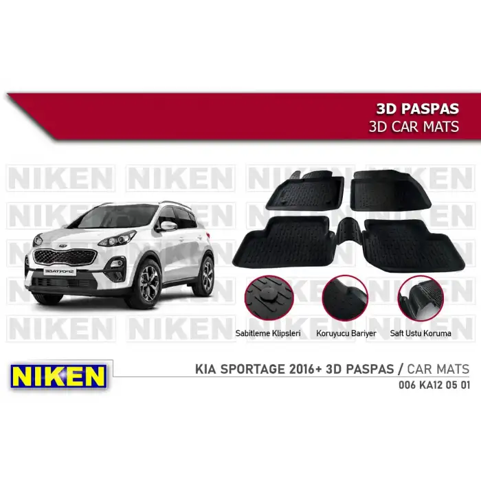 KİA SPORTAGE 2016 ve sonrasI Araca Özel 3d Derin Havuzlu Paspas
