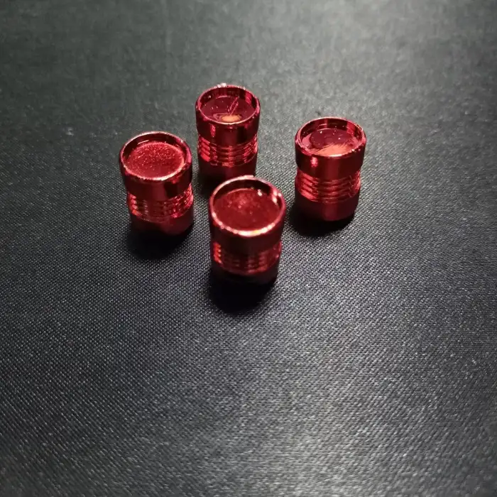 Kırmızı Düz Sibop Kapağı - Kromaj Kaplamalı