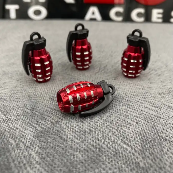 Kırmızı El Bombası Sibop Kapakları Parlak Malzeme