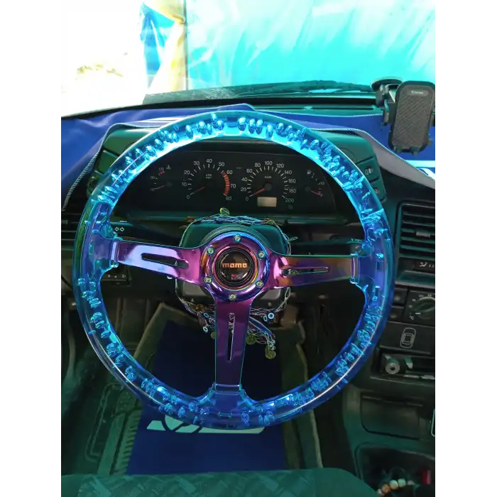 Lada Vega Göbek ve 35cm Şeffaf Baloncuklu Mavi Momo Direksiyon