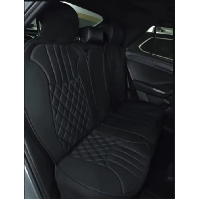 Lüx Oto Koltuk Minderi Full Set Takım - Siyah/Gri Renk Takmatik Pratik