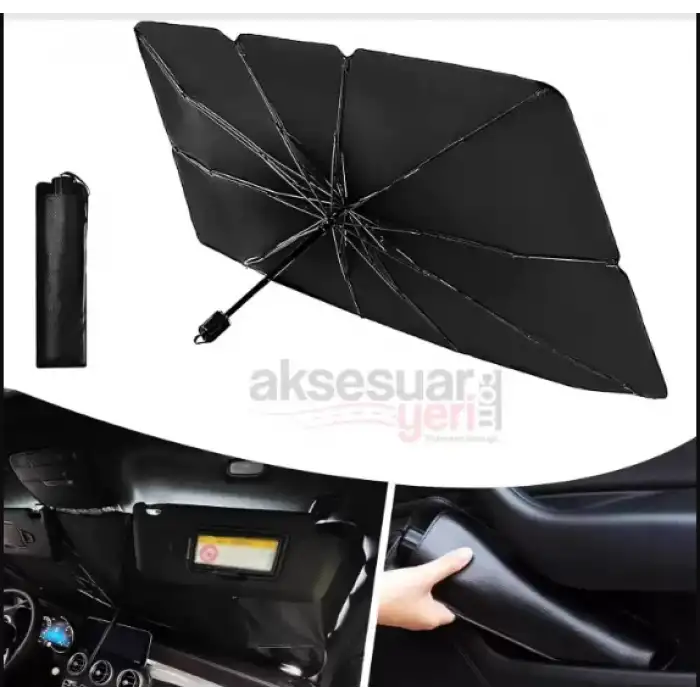 Egea Uyumlu Oto Ön Cam Şemsiye Güneşlik – Katlanabilir UV ve Isı Koruyucu Güneş Perdesi