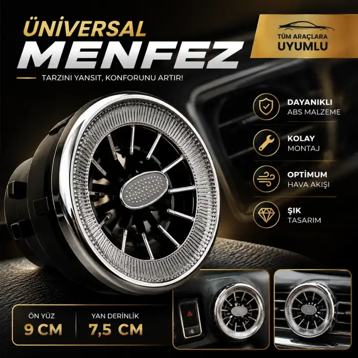 Vip Premium Model Klima Menfezi Izgarası ÇAPI 9-10CM (1 ADET)