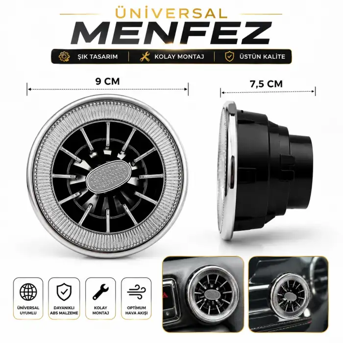Vip Premium Model Klima Menfezi Izgarası ÇAPI 9-10CM (1 ADET)