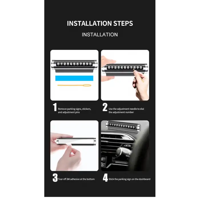 Metal Araç Numaratör Park Tel Kırmızı Renk 1.Sınıf İthal Ürün