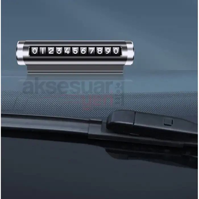 Metal Araç Numaratör - Park Tel Siyah Renk - 1.Sınıf İthal Ürün - Numaralı