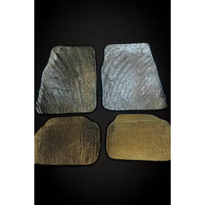 Metalize Güneşlik Dekor Paspas Araç İçi Güneşlik Paspas Seti