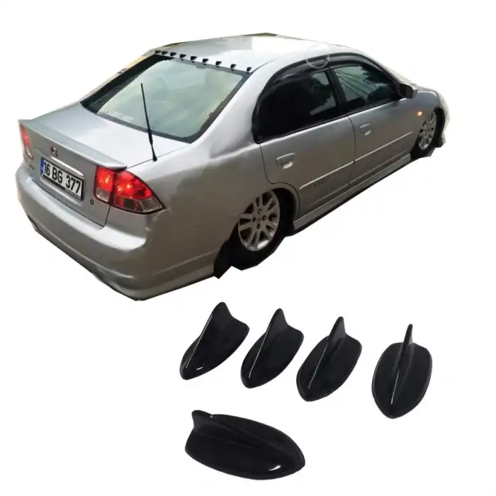 Mini Balık Sırtı Anten Siyah Renk  Shark Süs Amaçlı 5 Adet Kutulu Yapışkanlı Ürün