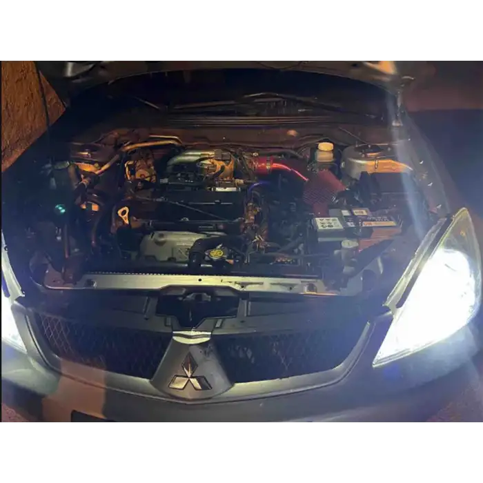 Mitsubishi Lancer Krom Borulu Spor Açık Hava Filtre Seti -Boru Çapı 7,6cm-Uzunluk 23cm