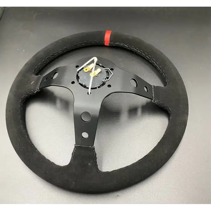 Momo Direksiyon Nubuk Süet 35cm Ofsetli Model Kırmızı Deri Yüzük Kaplama