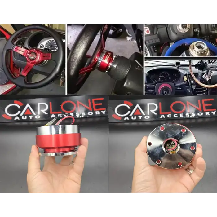 Momo Direksiyonlar İçin SökTak Göbek Aparatı-Kırmızı Renk