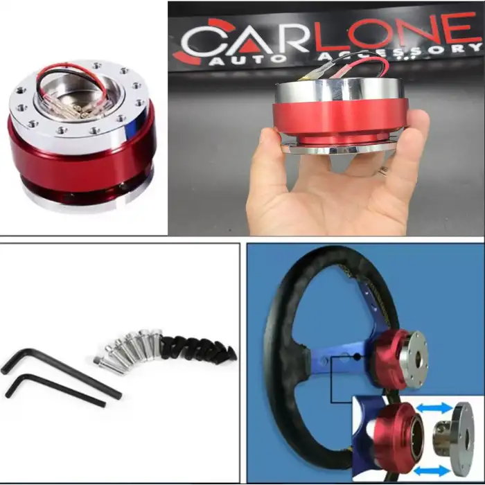 Momo Direksiyonlar İçin SökTak Göbek Aparatı-Kırmızı Renk