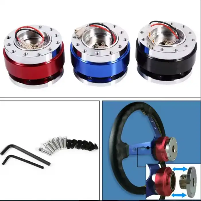 Momo Direksiyonlar İçin SökTak Göbek Aparatı-Mavi Renk