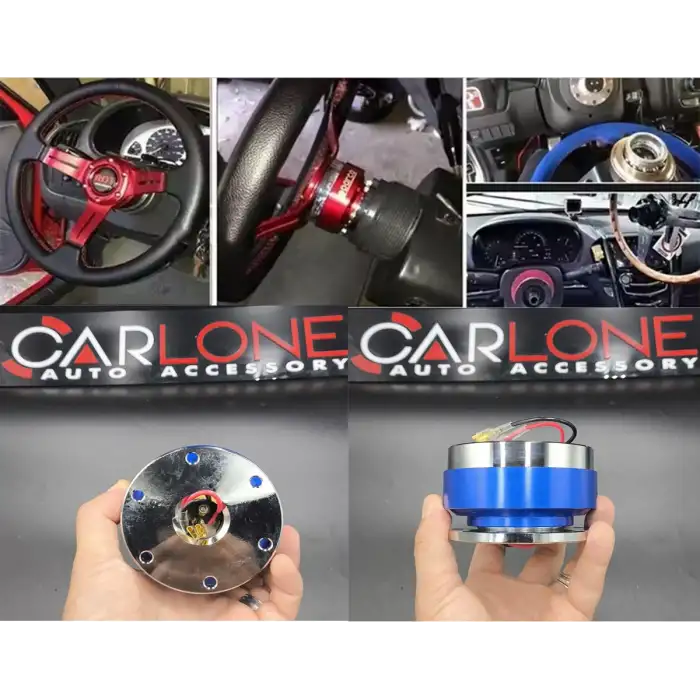 Momo Direksiyonlar İçin SökTak Göbek Aparatı-Mavi Renk