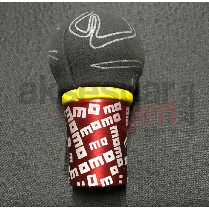 Momo Vites Topuzu Kırmızı Renk Süet Nubuk Alcantra Premium Lüx Vites Topuzu