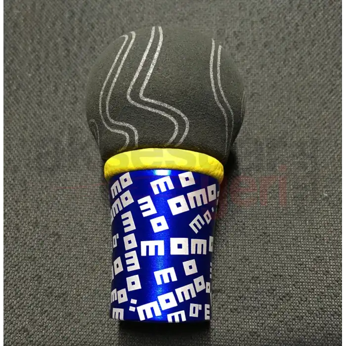 Momo Vites Topuzu Mavi Renk Süet Nubuk Alcantra Premium Lüx Vites Topuzu