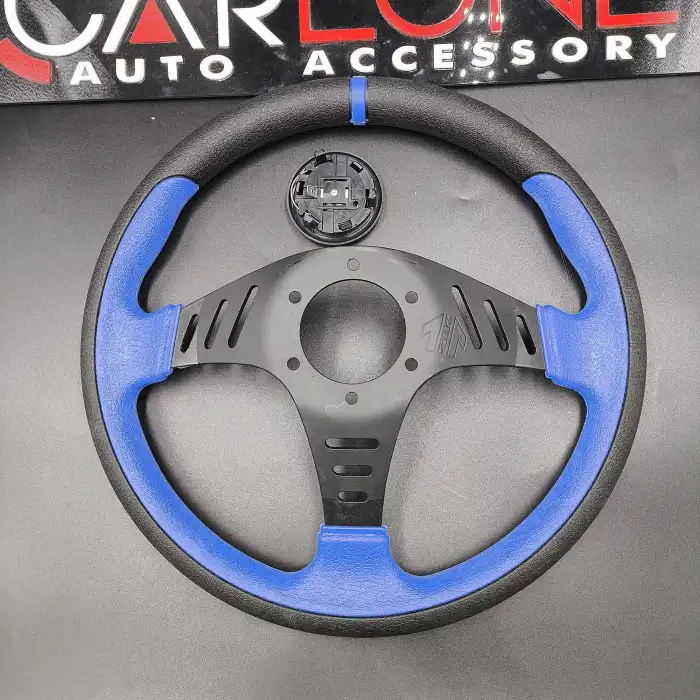 Momo Spor Direksiyon 32cm Mavi Siyah-Yarış Spor Direksiyonu