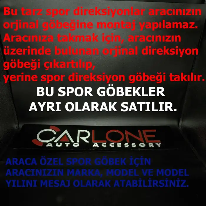 Momo Spor Direksiyon 32cm Siyah-Altı Kesikli Yarış Spor Direksiyonu