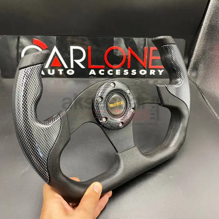 Momo Spor Direksiyon F1 Tesla Model Carbon Siyah Renk Momo Tip - Yarış Spor Direksiyonu