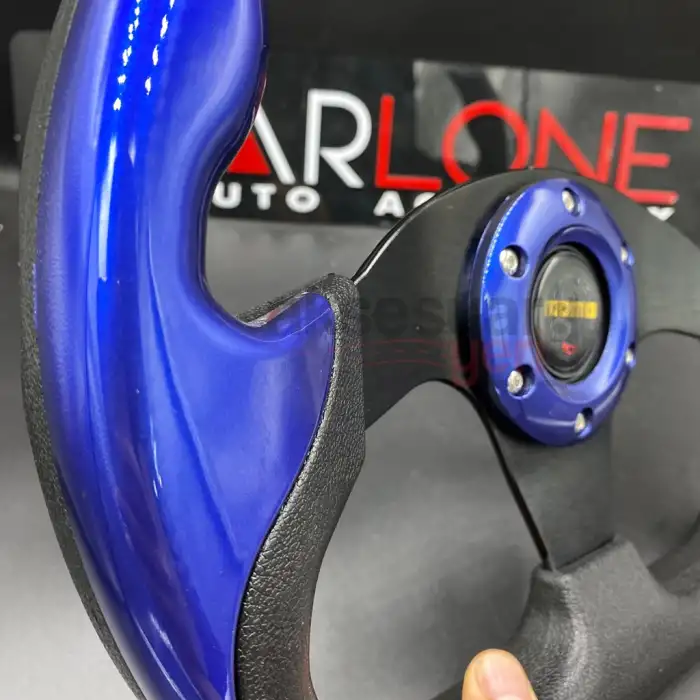 Momo Spor Direksiyon F1 Tesla Model Mavi Renk Momo Tip - Yarış Spor Direksiyonu