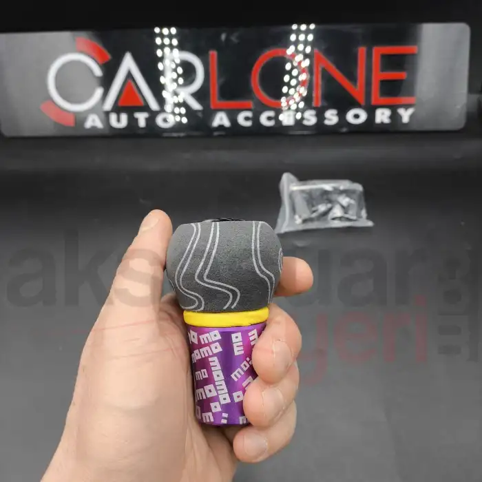 Momo Vites Topuzu Mor Renk Süet Nubuk Alcantra Premium Lüx Vites Topuzu