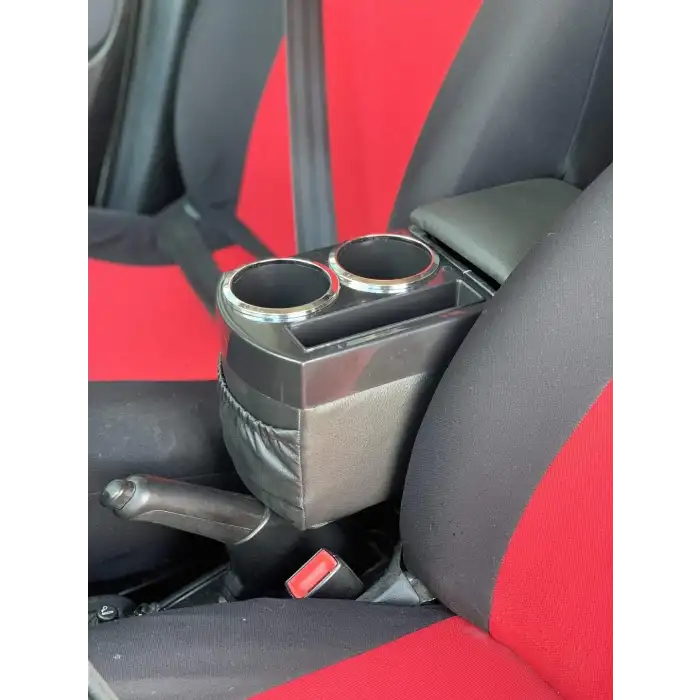 Montajsız Kolçak Vidasız Delmesiz Kol Dayama Deri Çift Bardaklı Saklama Hazneli -