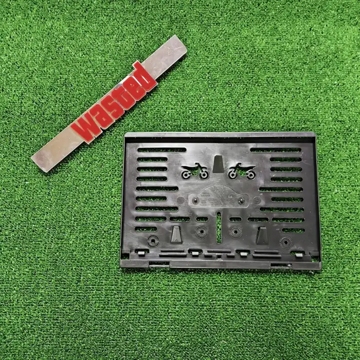 Motorsiklet Plakalık Wasted Lazer Kesim 3D Kabartmalı Model Motor Plakalığı