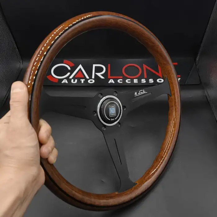Nardi Ahşap Direksiyon 35cm-Siyah Mat Gövde-Ojinal 1. Sınıf Premium Direksiyon