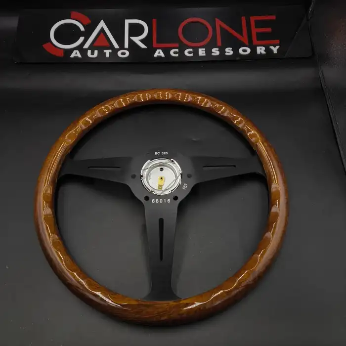 Nardi Ahşap Direksiyon 35cm-Siyah Mat Gövde-Ojinal 1. Sınıf Premium Direksiyon