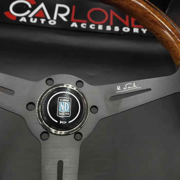 Nardi Ahşap Direksiyon 35cm-Siyah Mat Gövde-Ojinal 1. Sınıf Premium Direksiyon