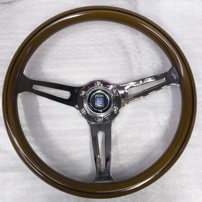 Ahşap Direksiyon Nardi 35cm-1. Sınıf Lüx Ahşap Direksiyon-Siyah Şeritli