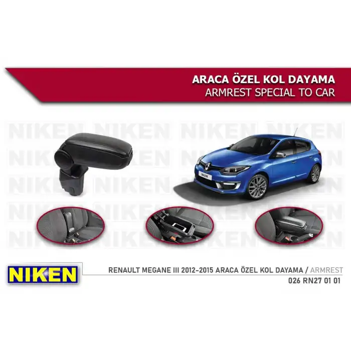 Niken Araca Özel Megane3 2012-2015 arası Delmesiz Orjinal Kolçak