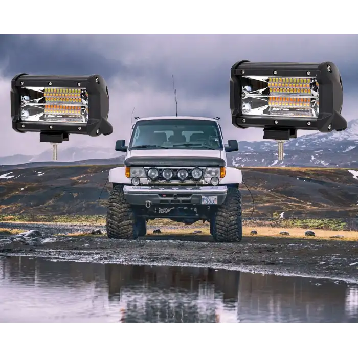 Offroad Sis Çalışma Lambası Çift Renkli Cakar Modlu 72W Ultra Prof.Ürün A+ İthal