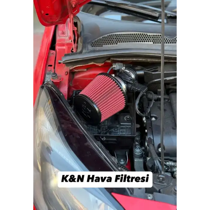 Opel Corsa D 1.4 Benzinli Motor-Yüksek Performans Açık Hava Filtresi 7.6cm Kırmızı