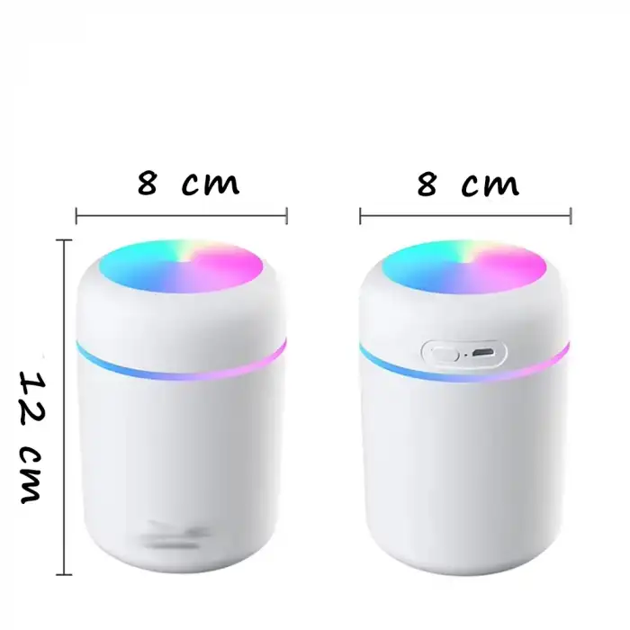 Ortam Nemlendirici Bataryalı Şarjlı H2o Araç İçi Ev Ofis Rgb Renkli Işıklı Buhar makinası