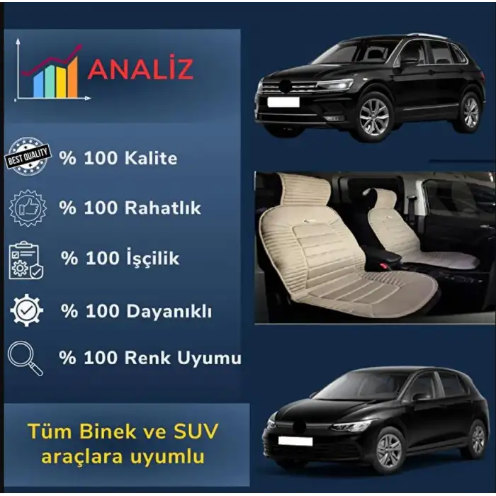 Oto Koltuk Minderi Ortopedik Kalın Süngerli Ön 2 Koltuk Bej Renk Araç Koltuk Koruyucu Kılıf