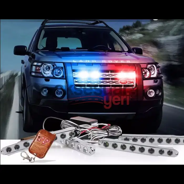 Panjur İçi Çakar 4x9 Ledli Kaliteli Ürün Uzaktan Kumandalı Polis Çakarı Makam Çakarı