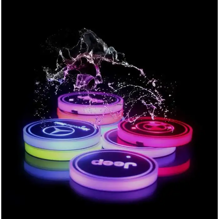 Peugeot Ledli Işıklı Bardaklık Altı - Usb Şarjlı - RGB Modlu -
