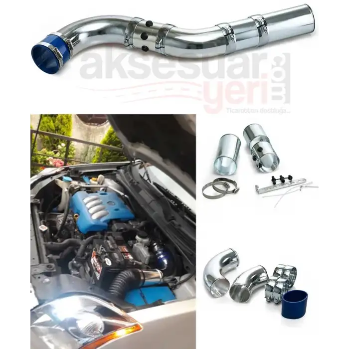 Profesyonel Hava Filtre Uzatma Krom Boru Seti Metal Ürün 7.6cm