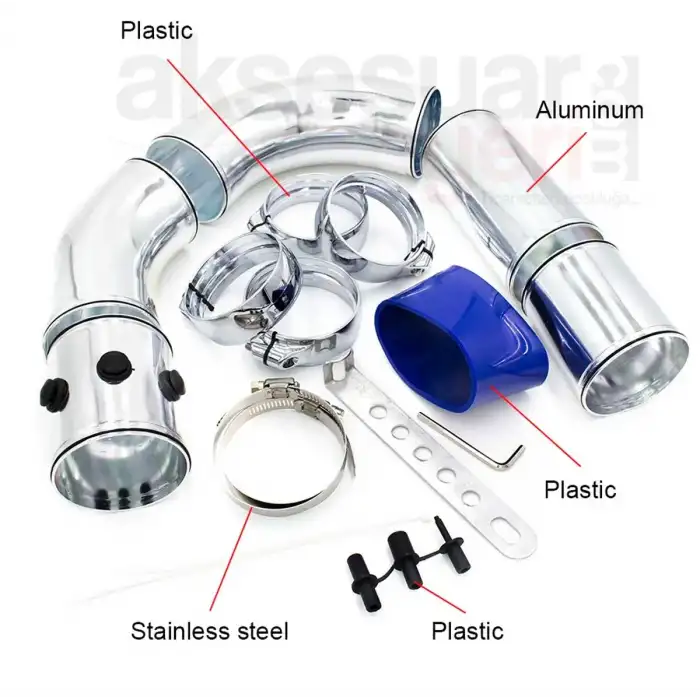 Profesyonel Hava Filtre Uzatma Krom Boru Seti Metal Ürün 7.6cm