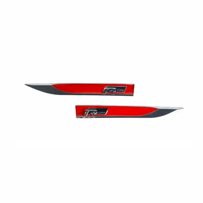 R-line Metal Çamurluk Arması Venti Kırmızı - Nikelaj Kaplamalı A+ Ürün