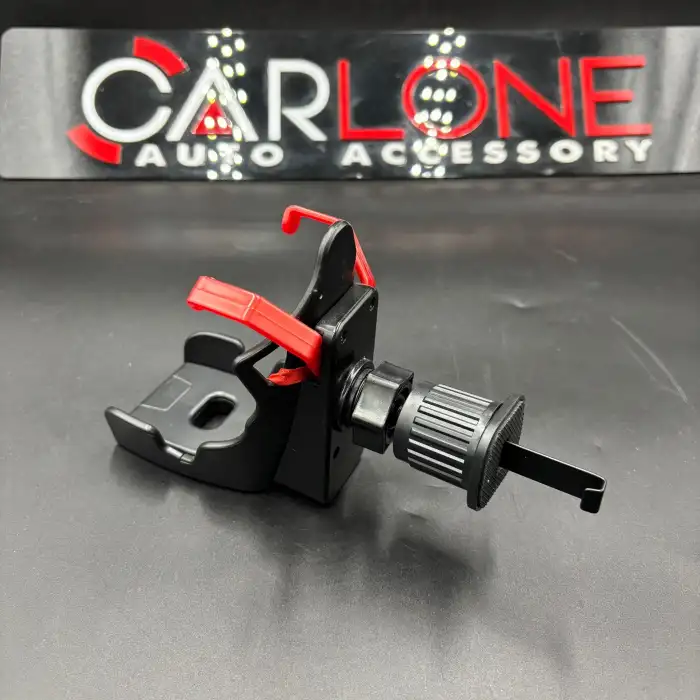 Recaro Koltuk Tipi Lüks Araç İçi Telefon Tutacağı Carbon Spor Kırmızı Telefon Tutucu