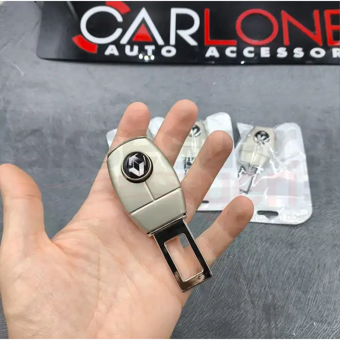 Renault Amblemli Bej Renk Metal Emniyet Kemer Yükseltici Rahatlatıcı Toka 2 Adet