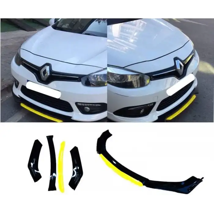 Renault Fluence Uyumlu Ön Lip Sarı Renkli 4 Parça - A+ Ürün - Dayanıklı Malzeme