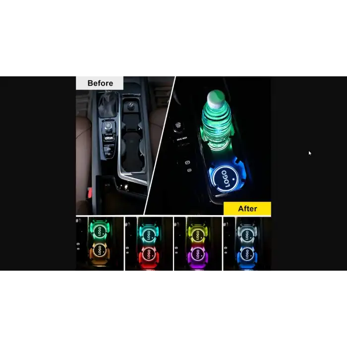 Renault Ledli Işıklı Bardaklık Altı - Usb Şarjlı - RGB Modlu -