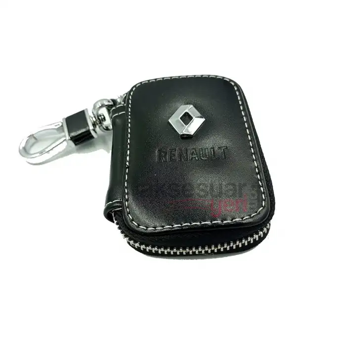 Renault Logolu Lüks Deri Anahtarlık -Fermuarlı Çantalı Şık Yeni Tasarım
