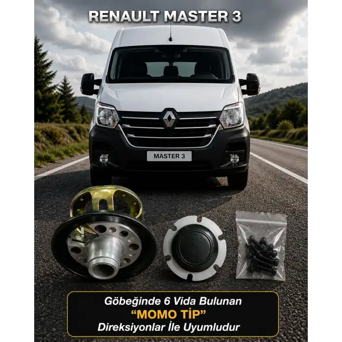 Renault Master-3 Uyumlu Spor Direksiyon Göbeği Momo Tip