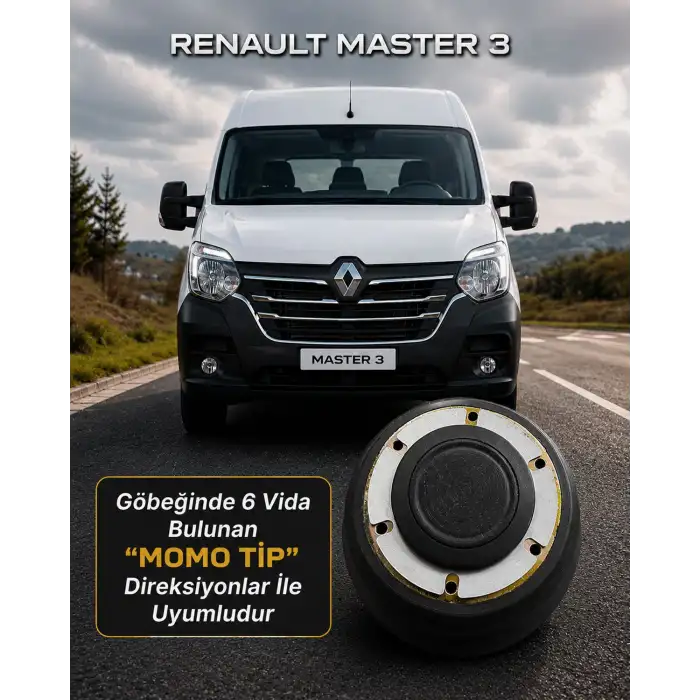 Renault Master-3 Uyumlu Spor Direksiyon Göbeği Momo Tip